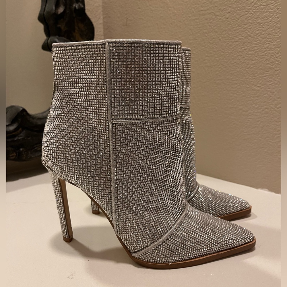 Aqua rhinestone bootie
